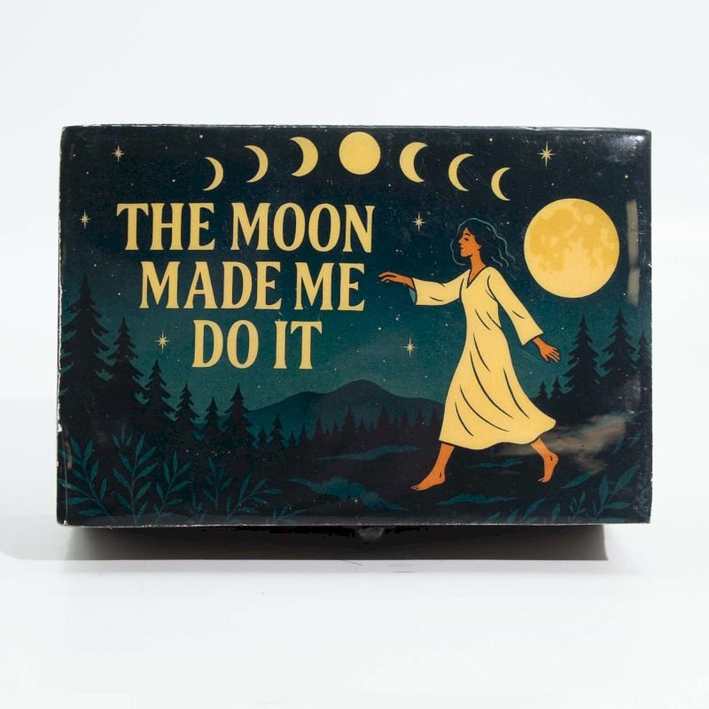 Caja esmaltada mediana - La luna me obligó a hacerlo