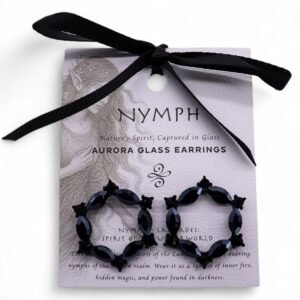 Pendientes de Cristal Vintage - Aro - Negro Azabache