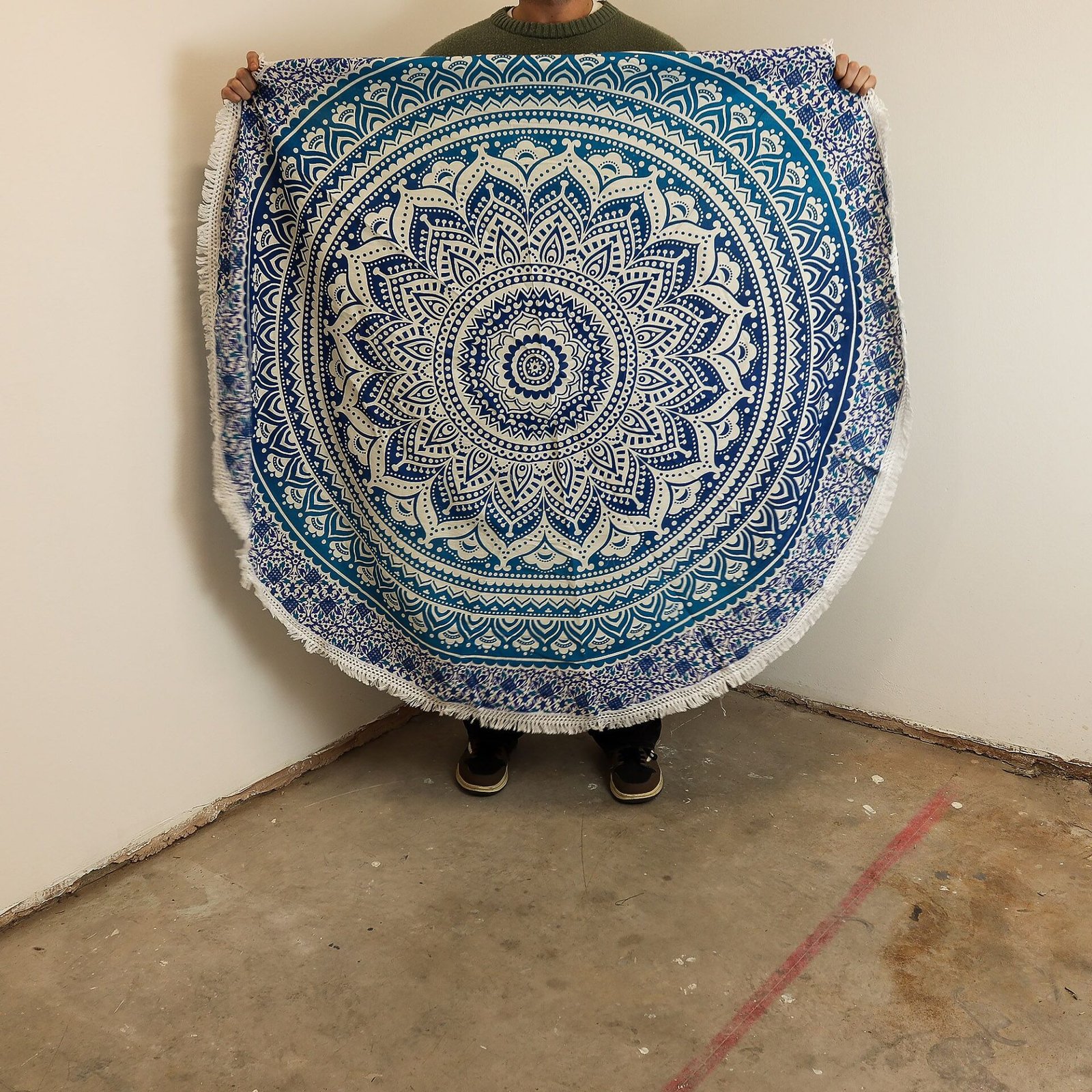 Pequeño Mandala Roundie de algodón (130cm) - Azul clásico - Imagen 2