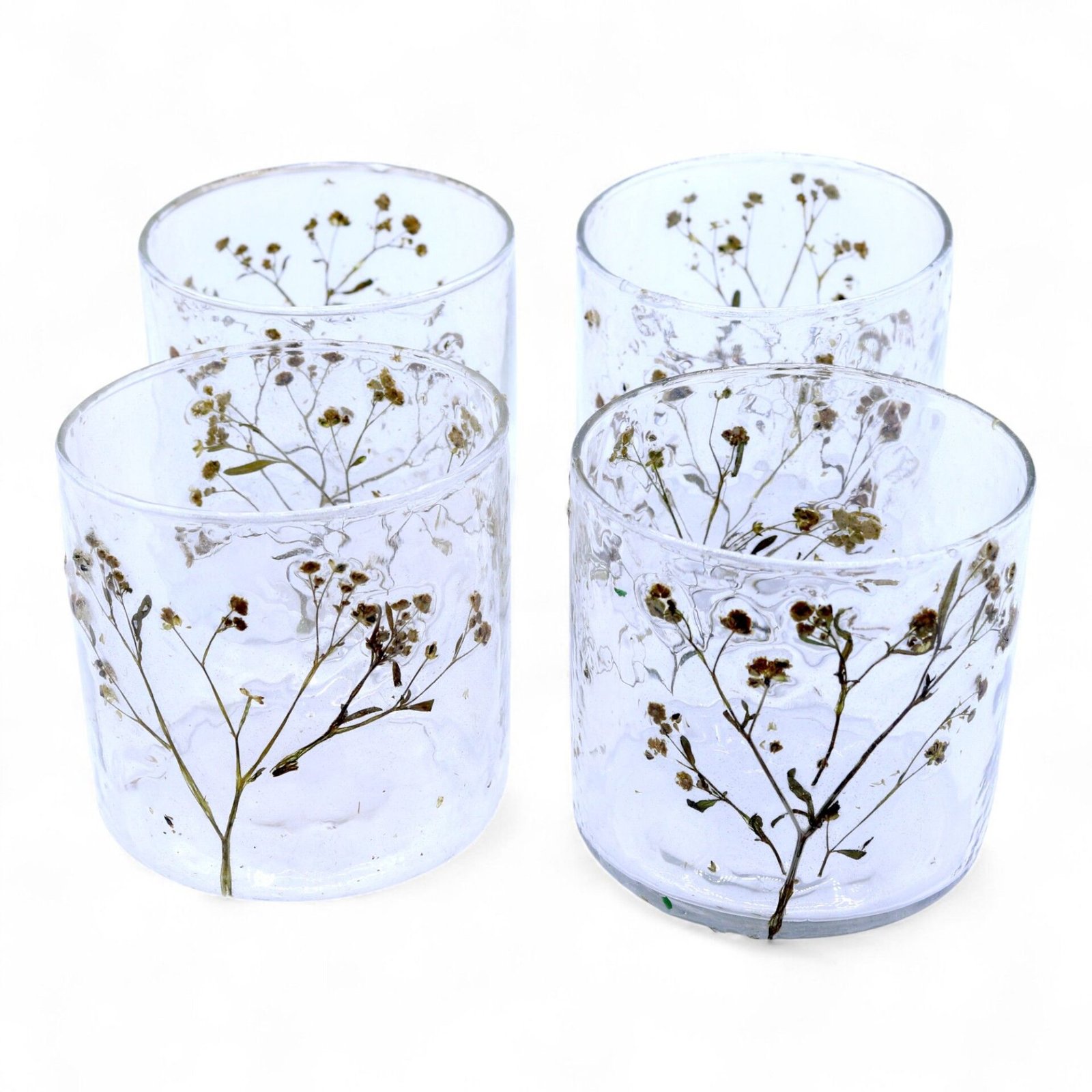 Portavelas recto de Vidrio floral natural - Margarita - (8x8 cm) - Imagen 9