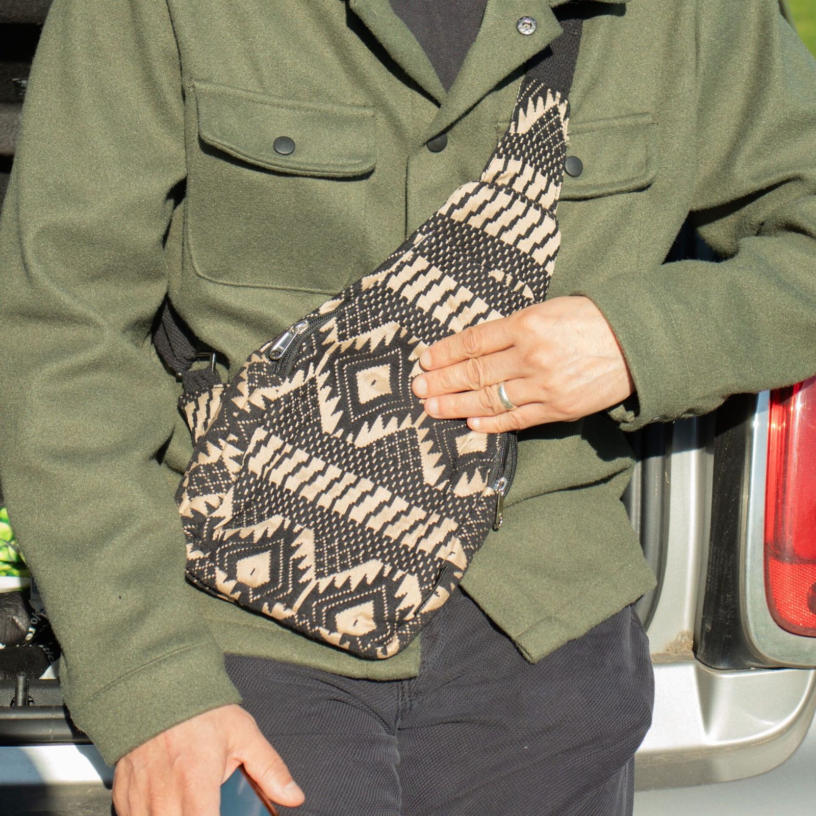 Bolsas Jacquard Naturales - Telar del Desierto - Bolsa Cruzada - Imagen 3
