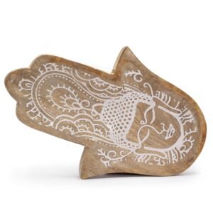 Bandeja larga 30x20.5x2.5cm - Hamsa con Buda Blanco