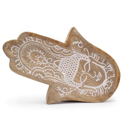 Bandeja larga 30x20.5x2.5cm - Hamsa con Buda Blanco