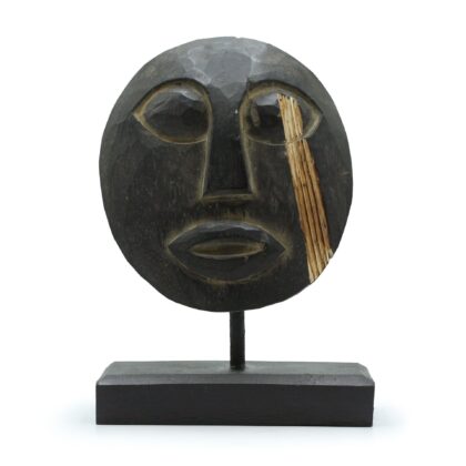 Máscara Decorativa Tribal de Timor - Negro 27x20 cm.