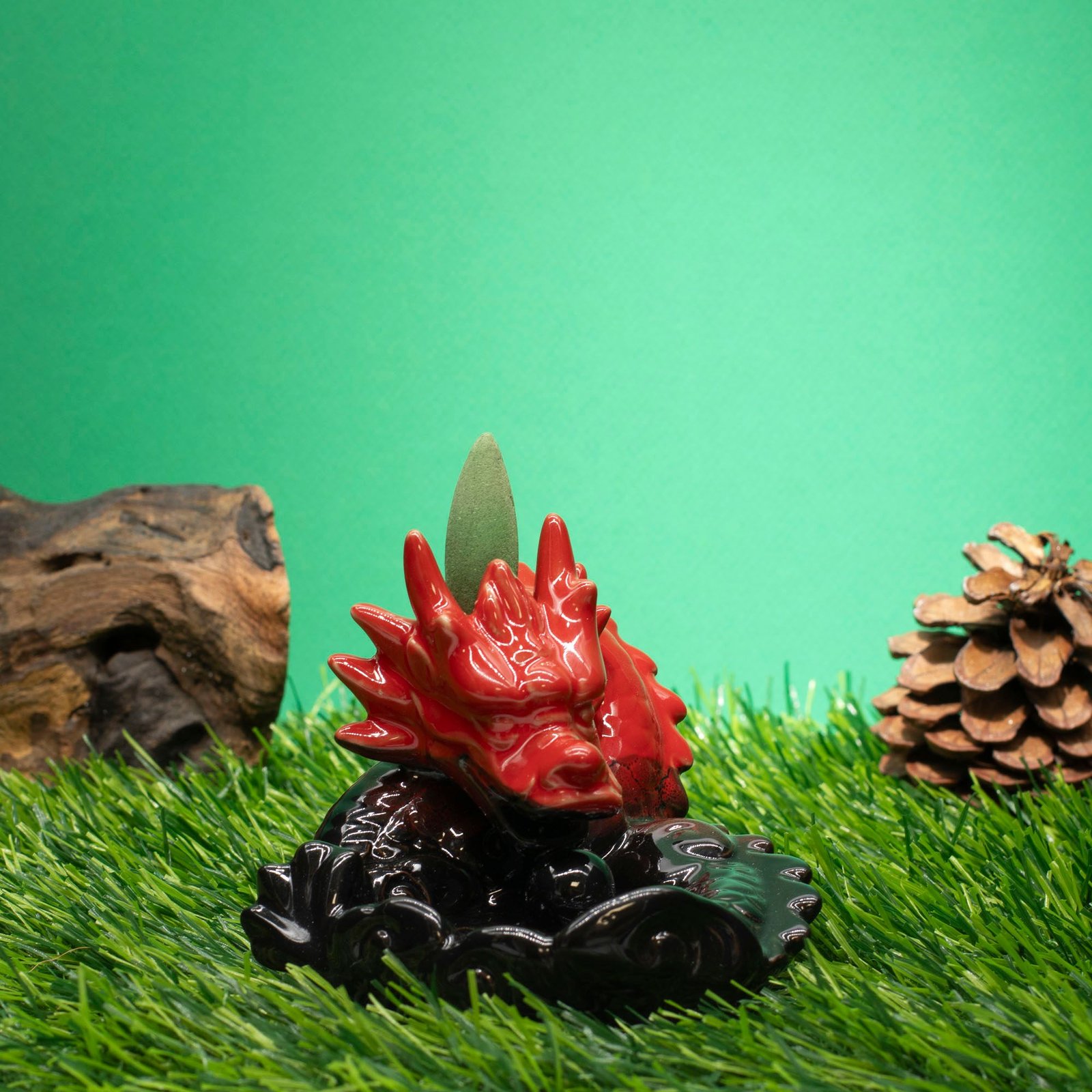 Quemador de incienso de contraflujo - Dragón Rojo Pequeño - Imagen 2