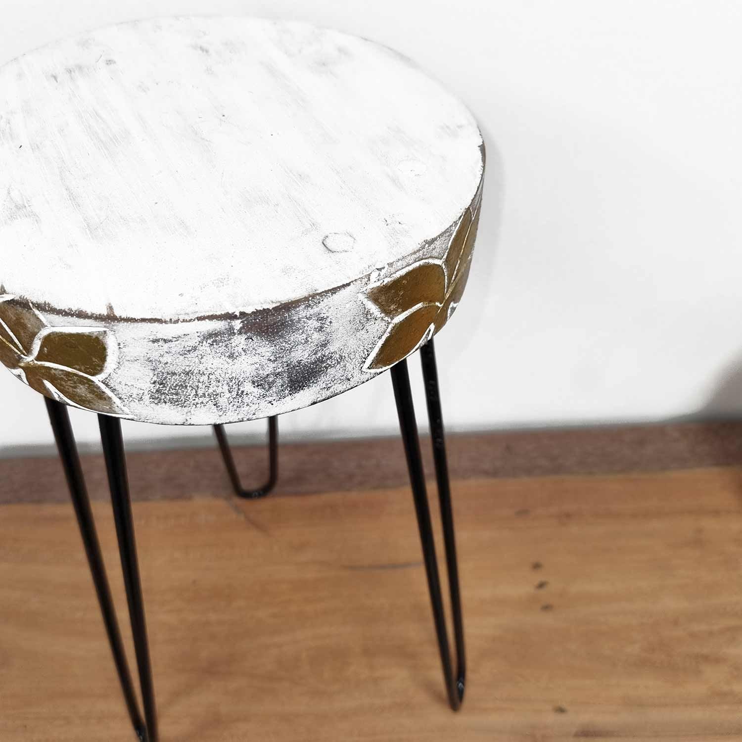 Soporte para plantas de madera de Albasia - Blanqueado - Imagen 4