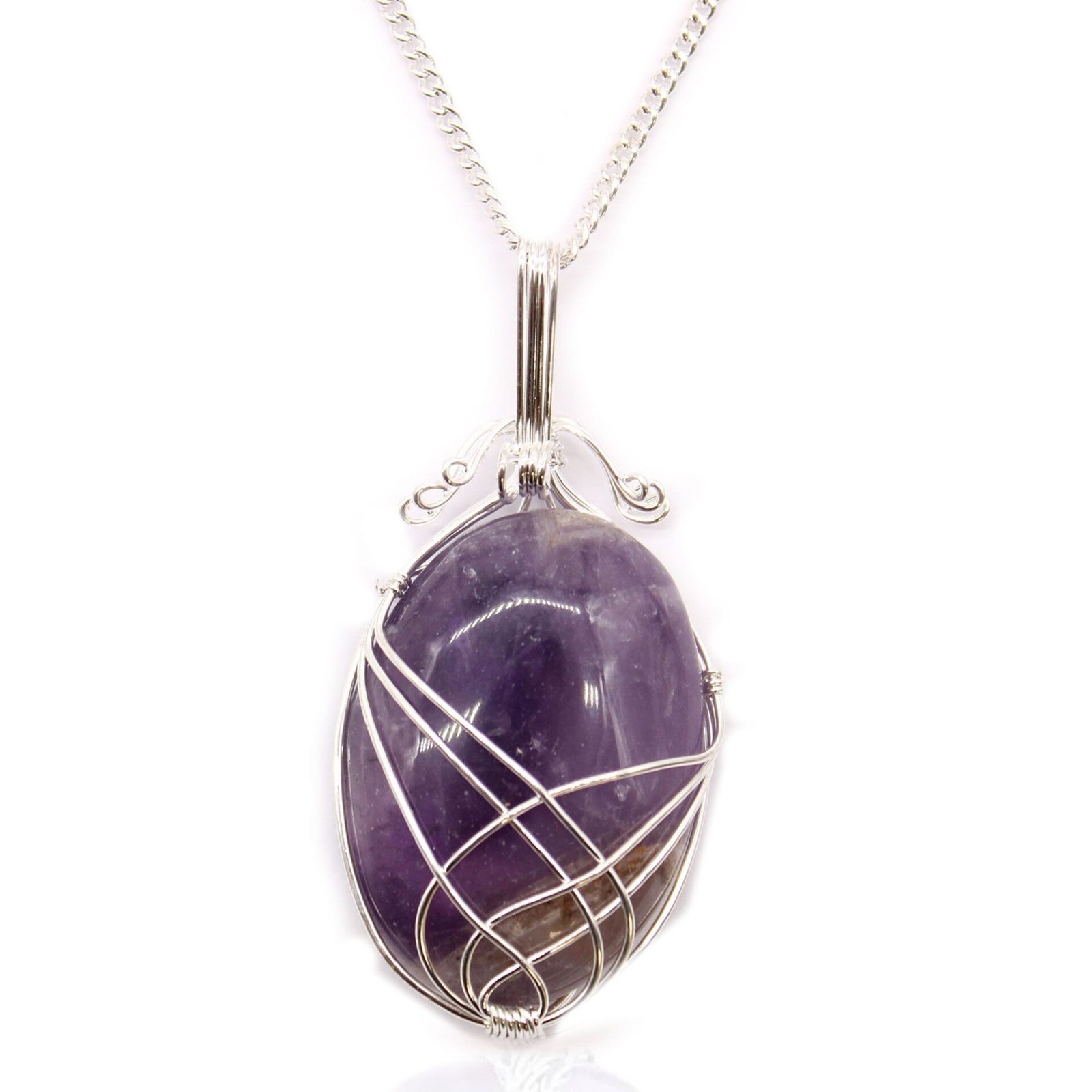 Collar de gemas envueltas en espiral - Ametista - Imagen 2