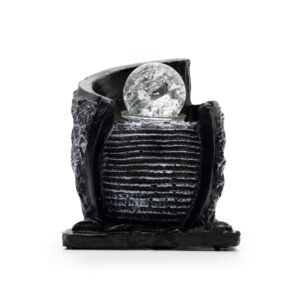 Fuente decorativa de agua de mesa -15x13x20 cm - Recipiente de agua y bola de cristal