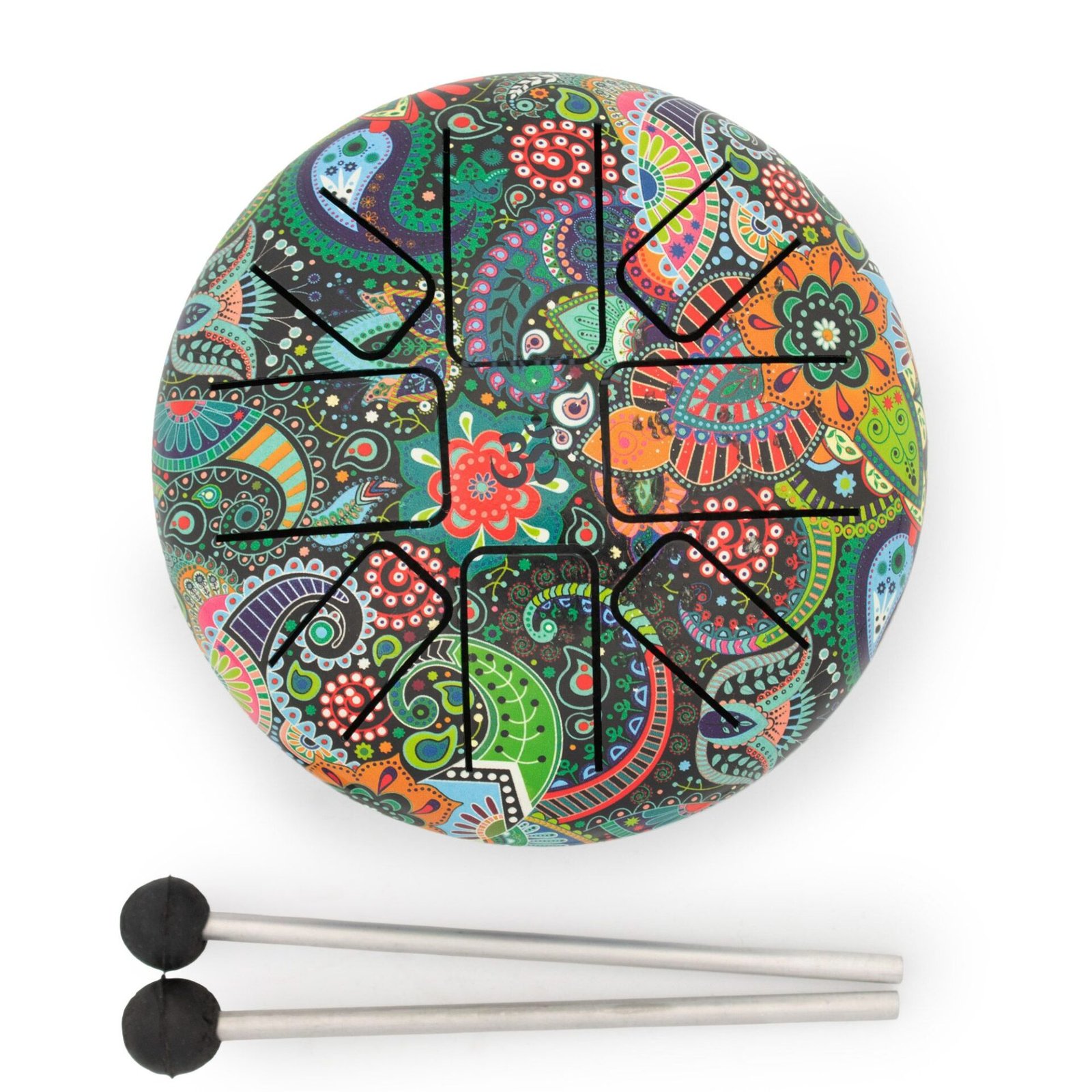 Bajo Med Hapi Drum Hoja Mandela- 14x7 cm