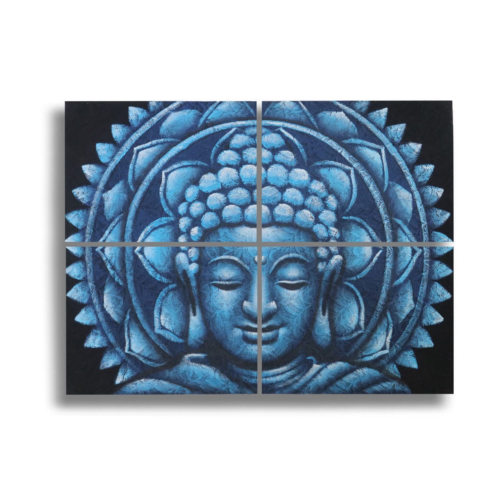 Detalle de Brocado de Mandala de Buda Azul30x40cm x 4 - Imagen 2
