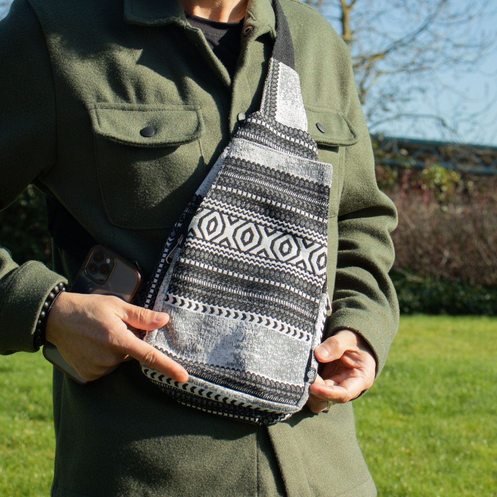 Bolso bandolera de Jacquard Natural - Caravana Urbana - Imagen 9