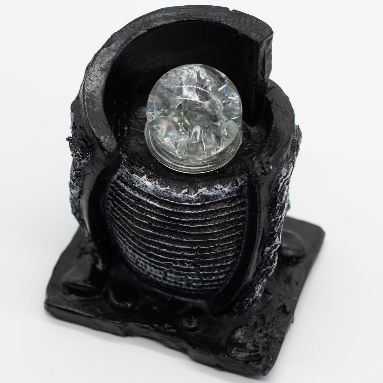 Fuente decorativa de agua de mesa -15x13x20 cm - Recipiente de agua y bola de cristal - Imagen 2
