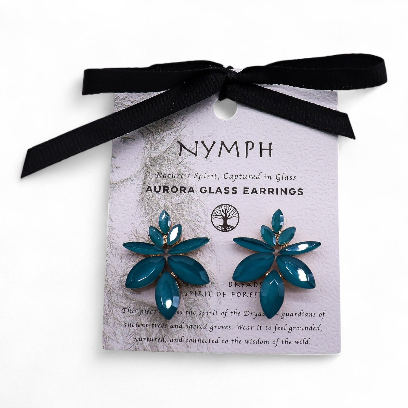 Pendientes de Cristal Vintage - Flores - Verde Turquesa - Imagen 2
