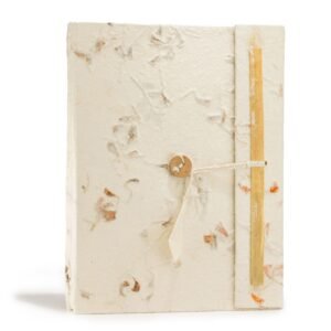 Cuaderno de flores mixtas de Lokta grande (21x15cm) - 45 hojas - incluye marcador