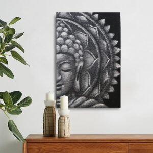 Mandala Medio Buda Gris 60x80cm