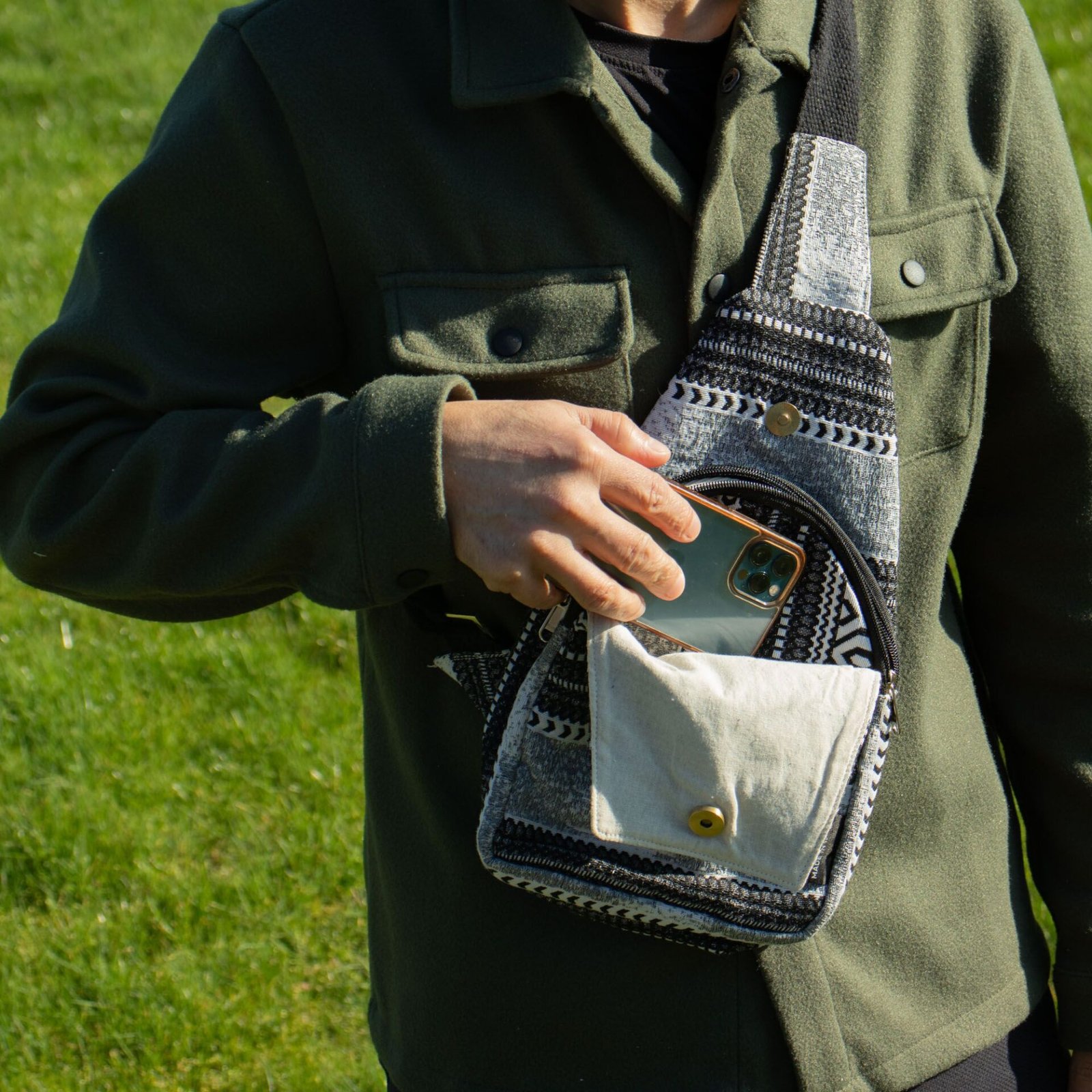 Bolso bandolera de Jacquard Natural - Caravana Urbana - Imagen 7
