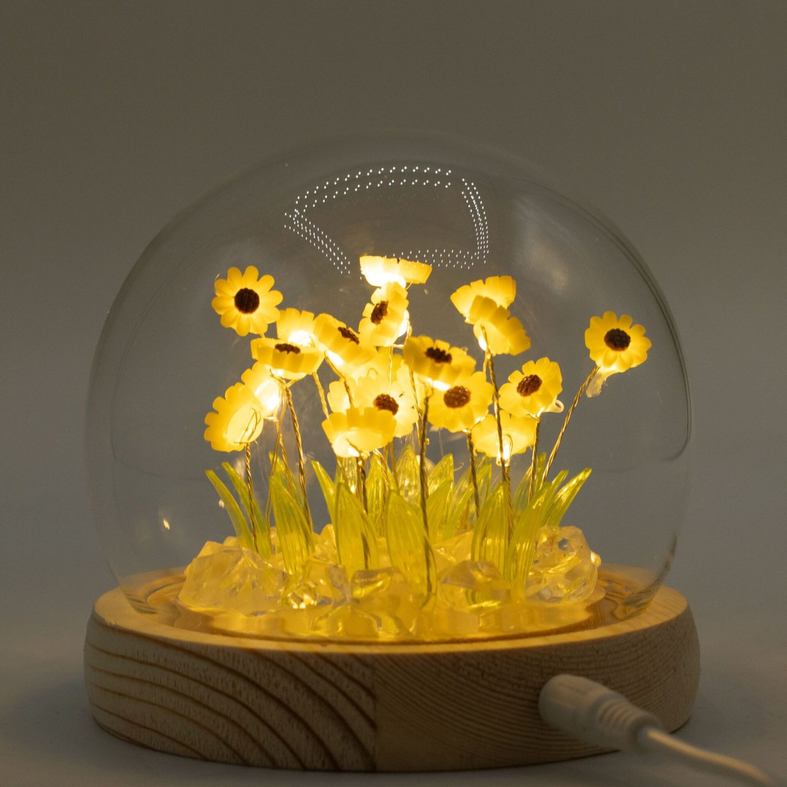 Domo de jardín Floral Glow - 20 girasoles - LED USB - Imagen 4