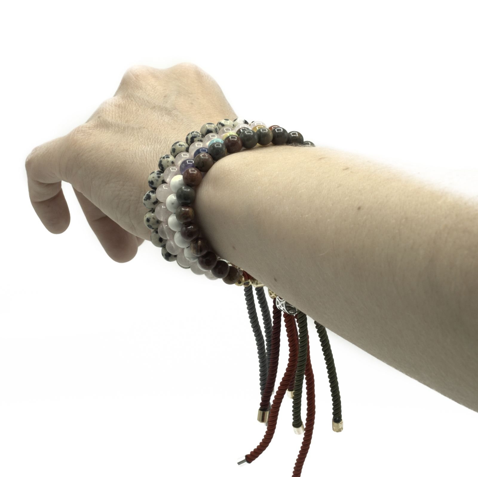 Pulsera de hilo gris con Jáspe Dálmata - Imagen 6