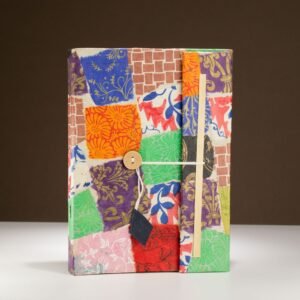 Lokta Patchwork Notebook – Grande (21x15cm) – 45 Hojas – Incluye marcador de páginas – Multicolor
