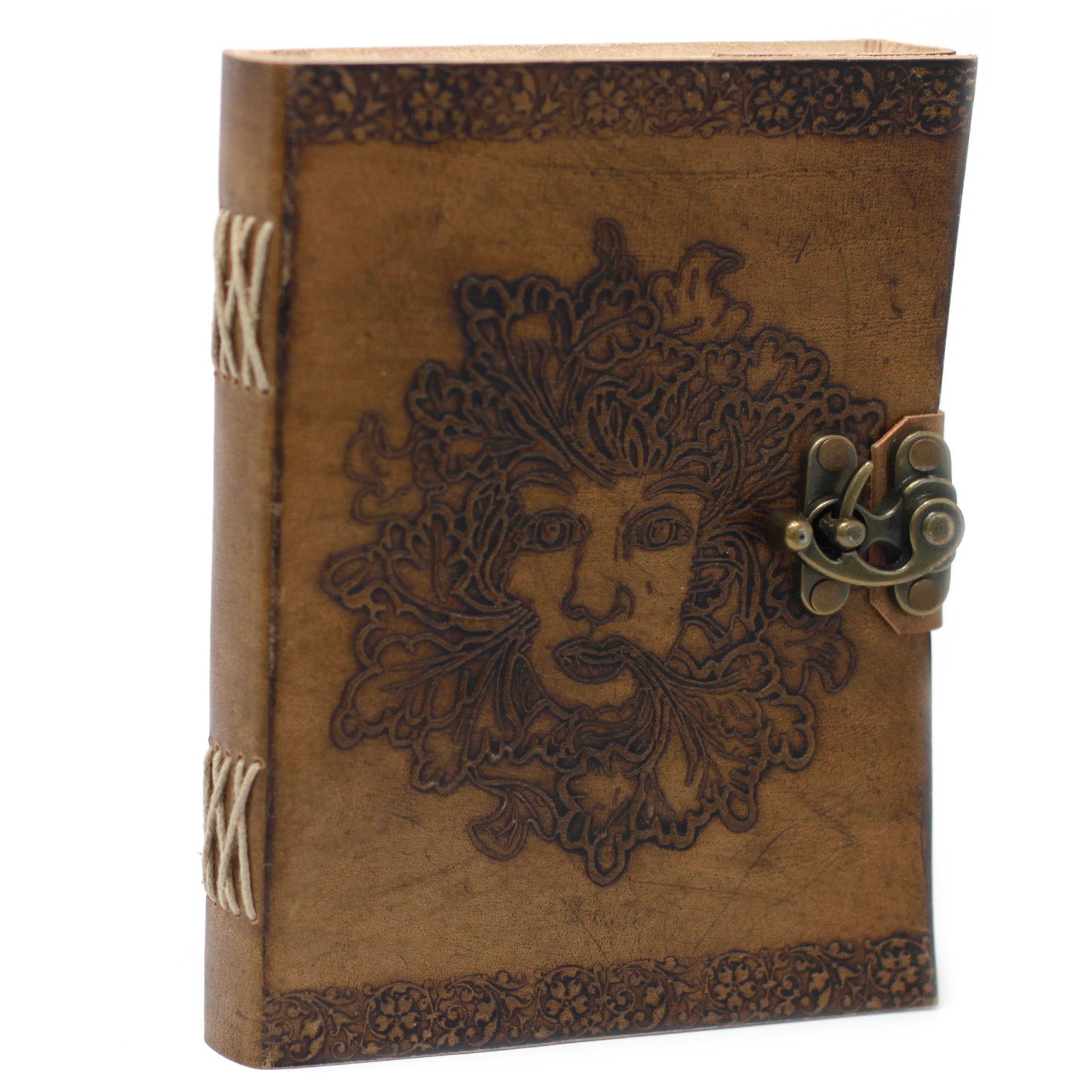 Cuaderno de Cuero del Hombre Verde 20x15 cm.