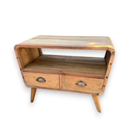 Mueble para TV pequeño con 2 cajones redondos