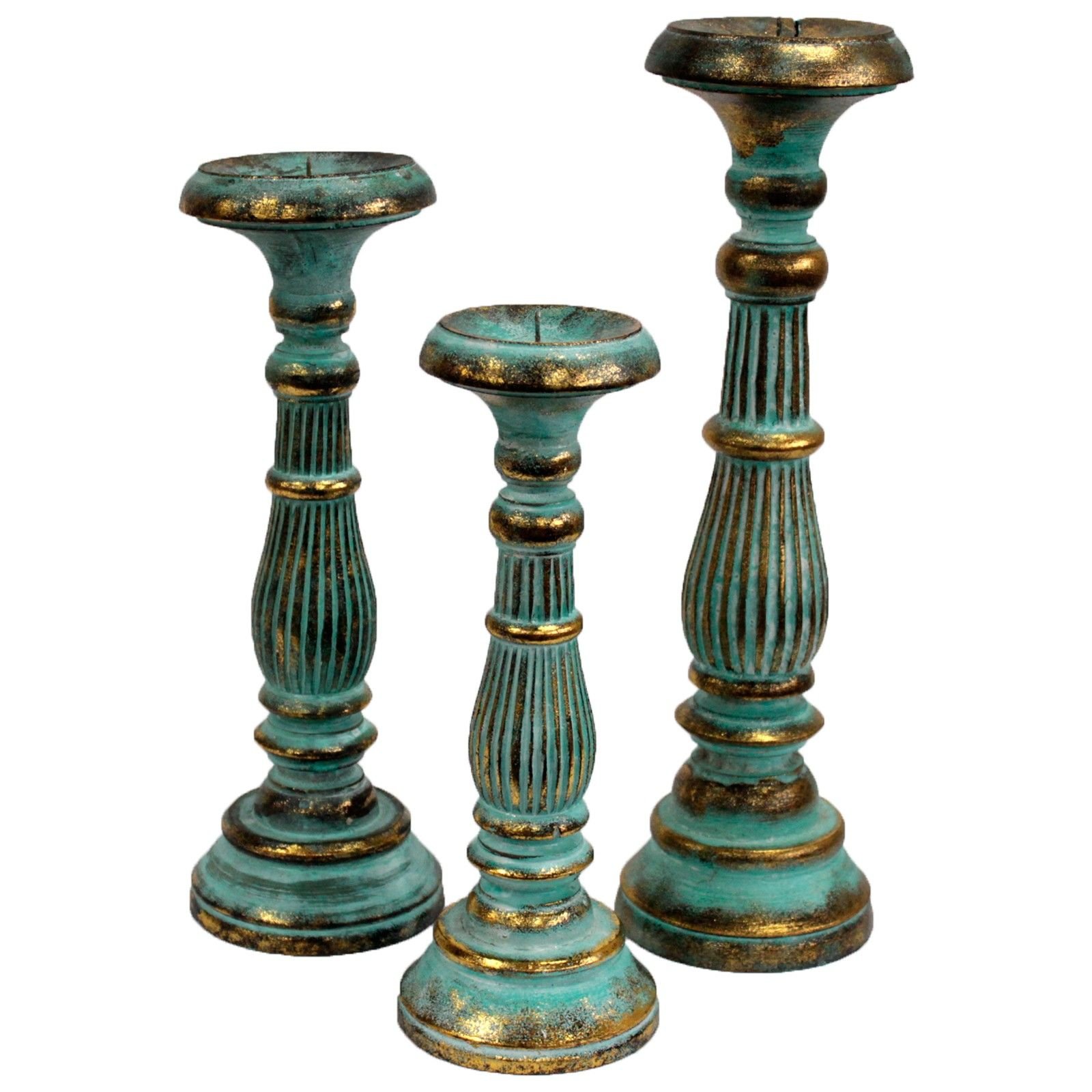 Soporte de vela grande - Turquois Gold - Imagen 4