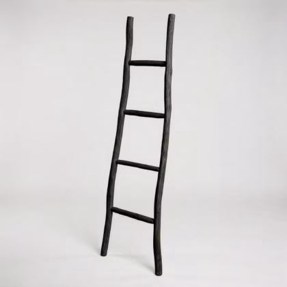 Escalera de madera Kemu - 1,5 m - Negro - Estilo japonés