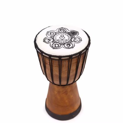 Tambor Djembe hecho a mano con tapa ancha - 30 cm