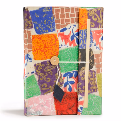 Cuaderno de Lokta grande Patchwork 21x15 cm – 45 Hojas – Multicolor