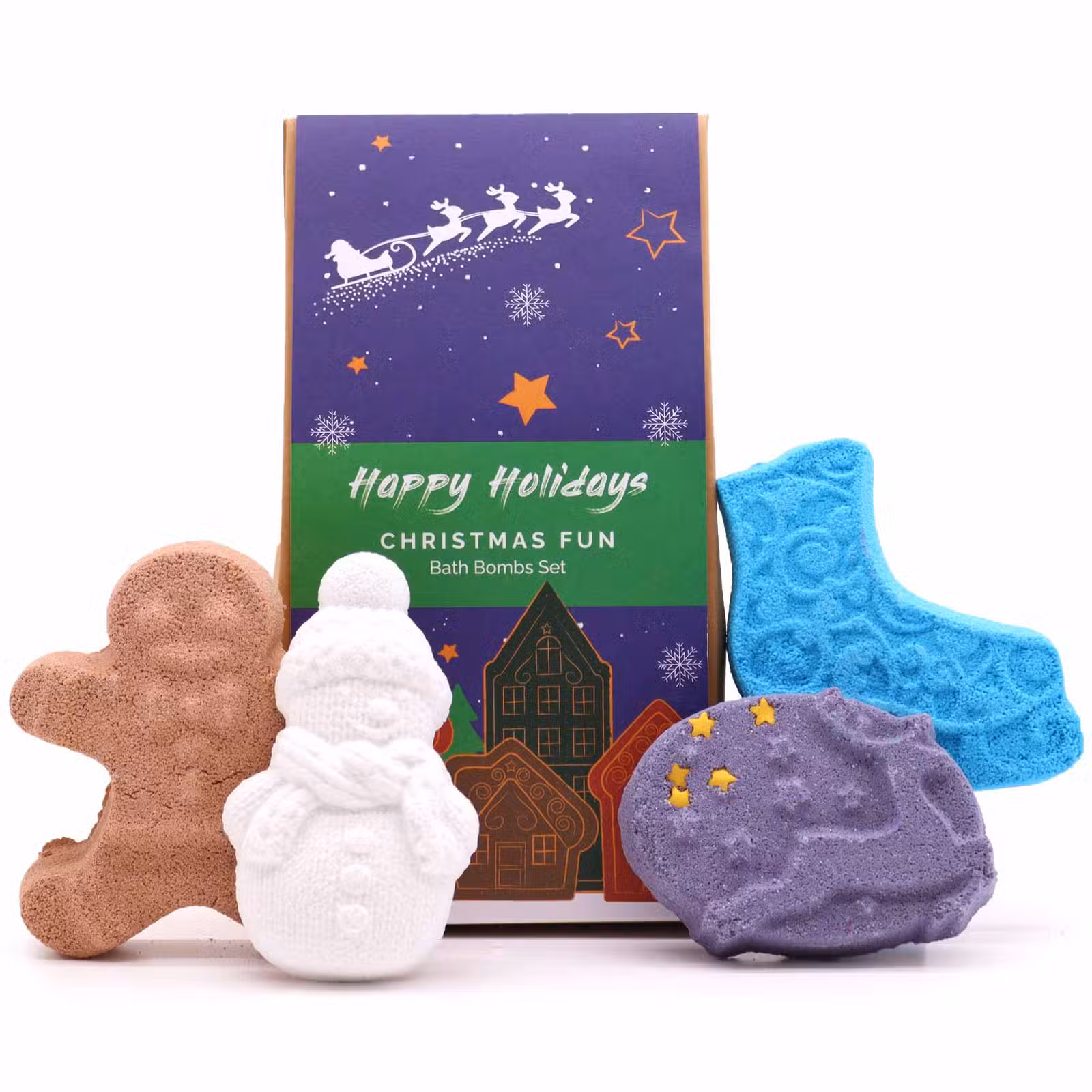 Pack de Regalo de Bomba de Baño Divertida Navidad