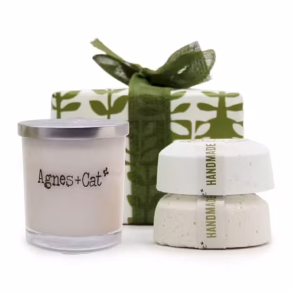 Set de Regalo: Bombas de baño de Higo blanco & Arándano silvestre + Vela de Ruibarbo