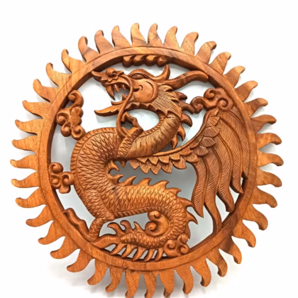 Panel de madera- Dragón 40 cm.