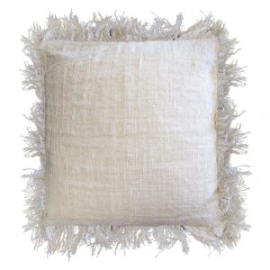 Funda de Cojín de Lino 45x45 cm. con Flecos