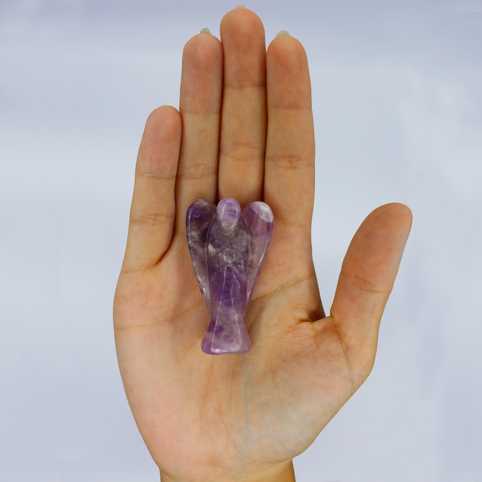 Ángel de piedra preciosa tallada a mano - amatista - Imagen 3