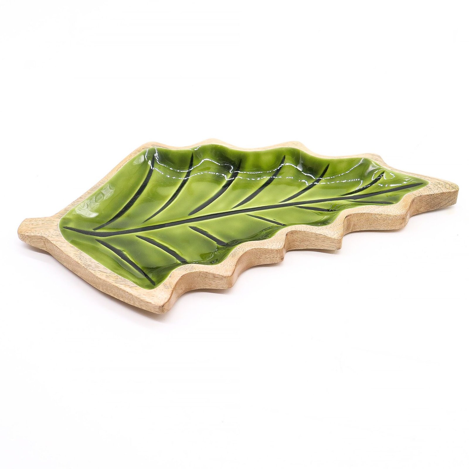 Perdido en el Bosque - Tazón de madera con hoja esmaltada - 33x17cm - Imagen 8