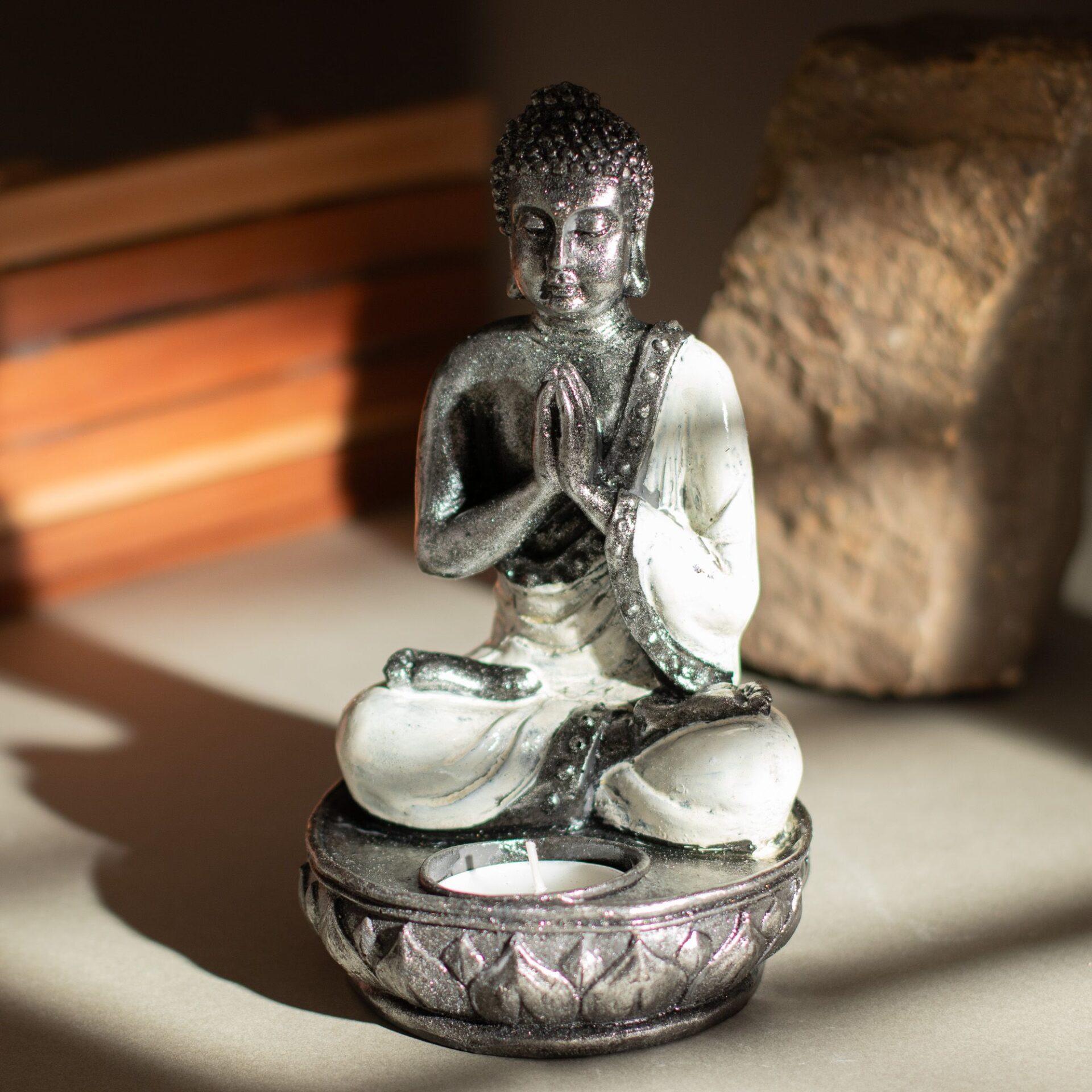 Buddha Porta Vela- Blanco - Imagen 5