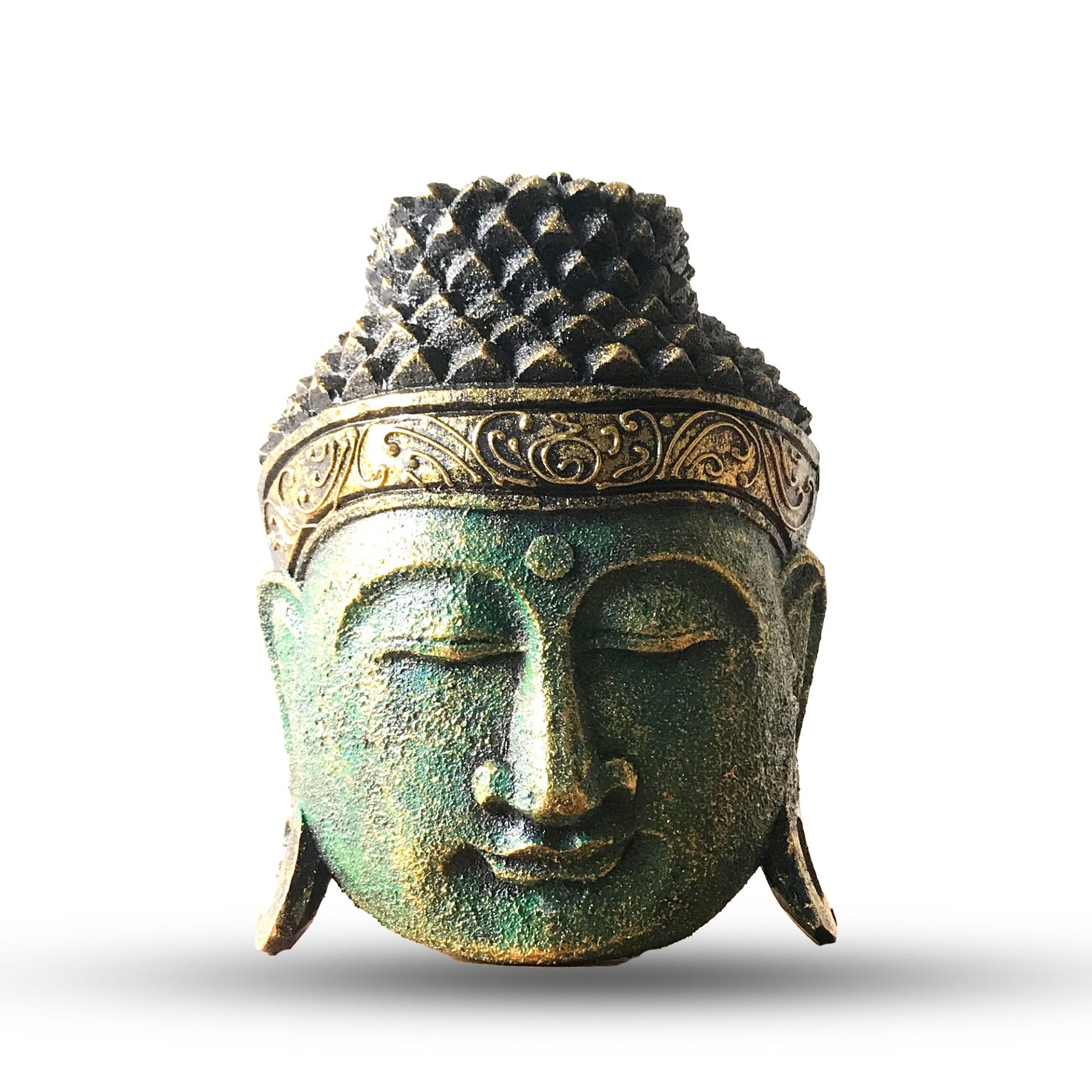 Cabeza de Buda - 25cm - Verde Brillante - Imagen 2