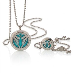 Conjunto difusor de aromaterapia de collar y pulsera Alas de Ángel