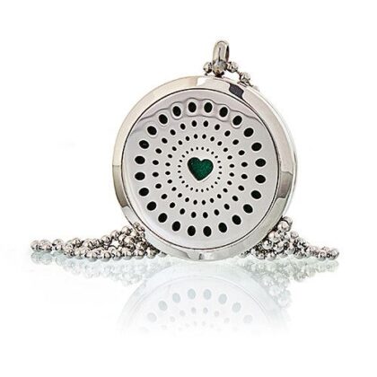 Collar difusor de aromaterapia - Corazon de diamantes 30mm