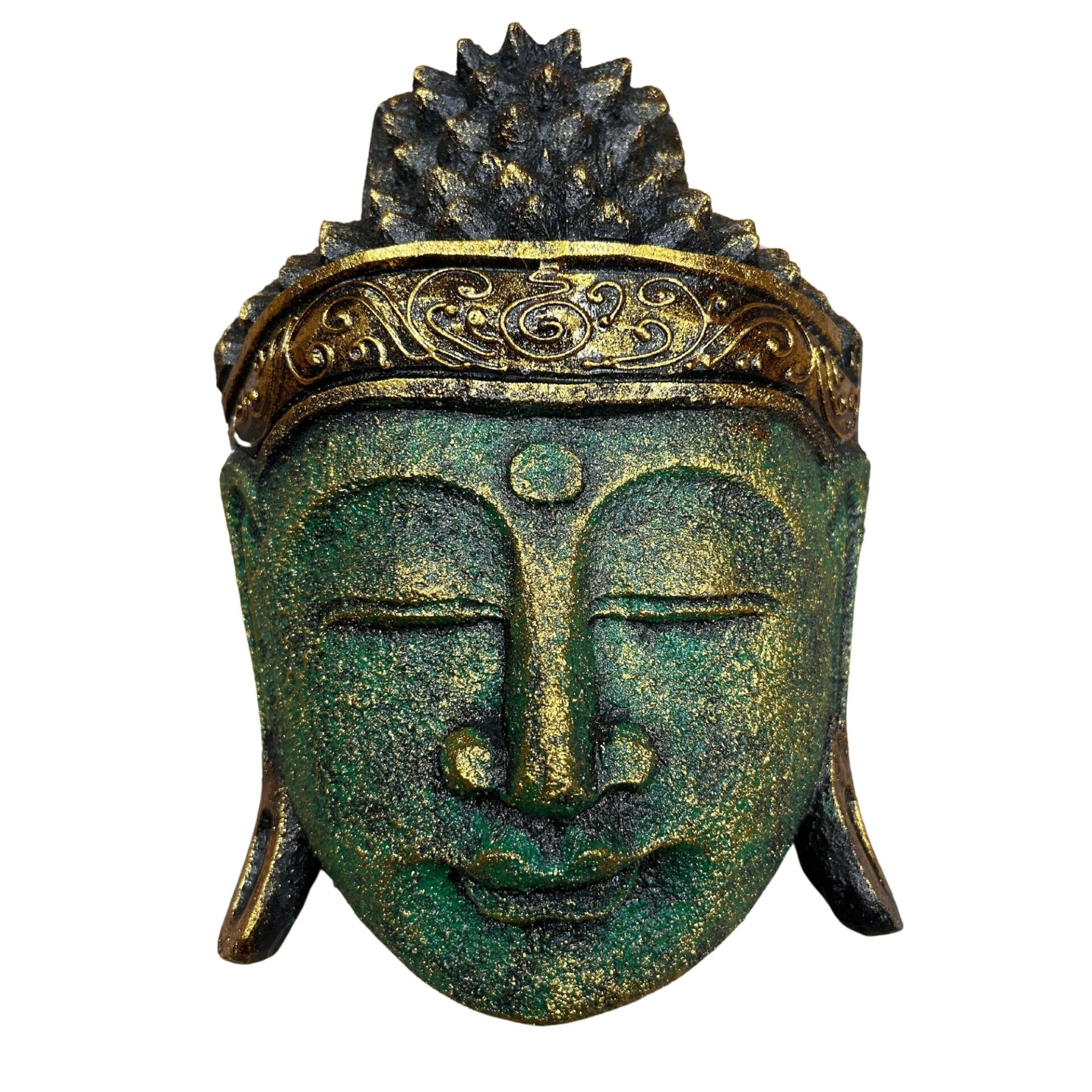 Cabeza de Buda - 25cm - Verde Brillante