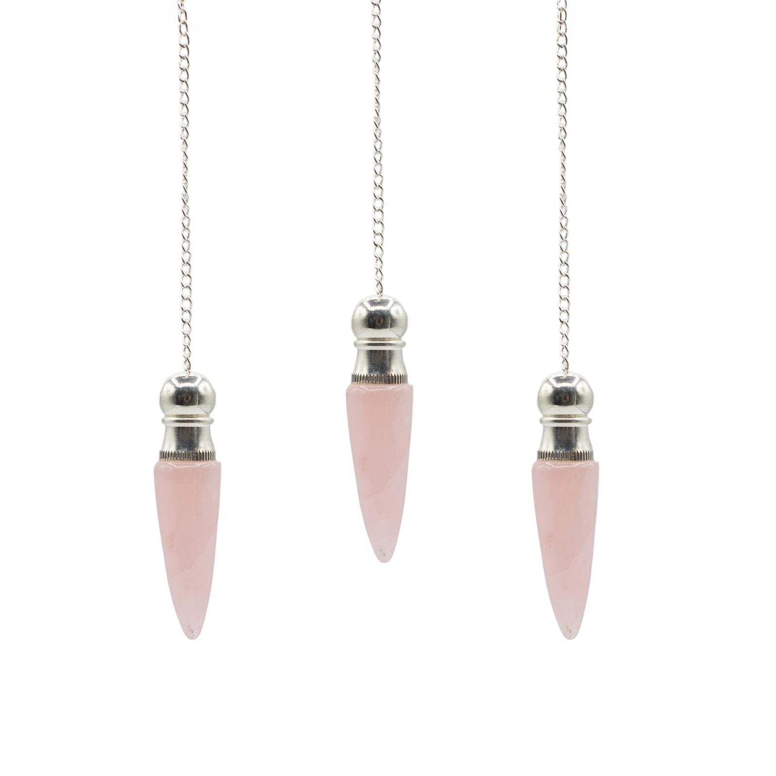 Péndulo Especial del Descubrimiento la verdad con Cavidad Secreta - Cuarzo Rosa y baño de plata - Imagen 2
