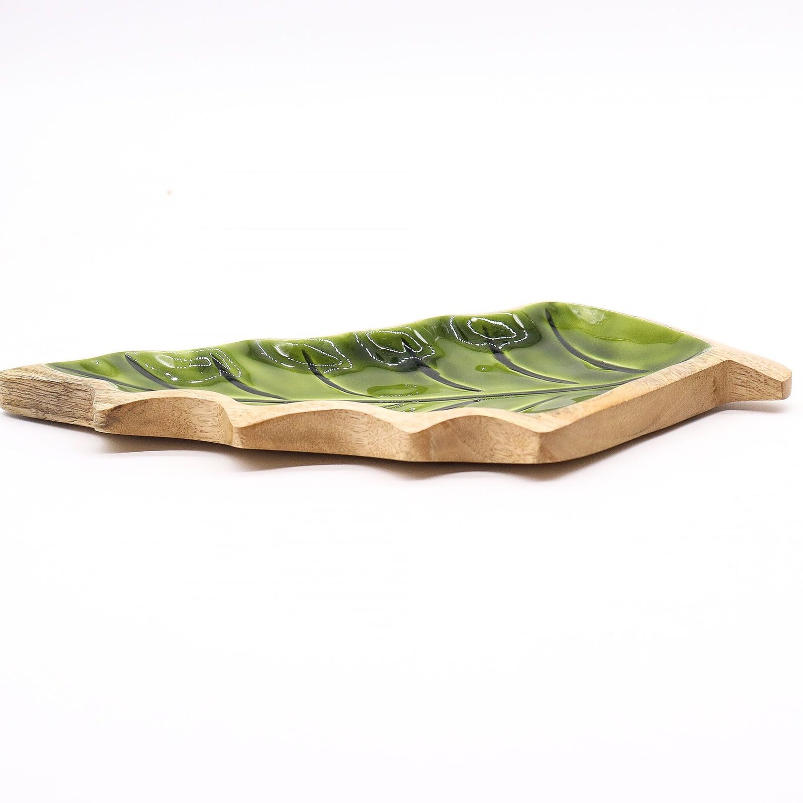 Perdido en el Bosque - Tazón de madera con hoja esmaltada - 33x17cm - Imagen 6