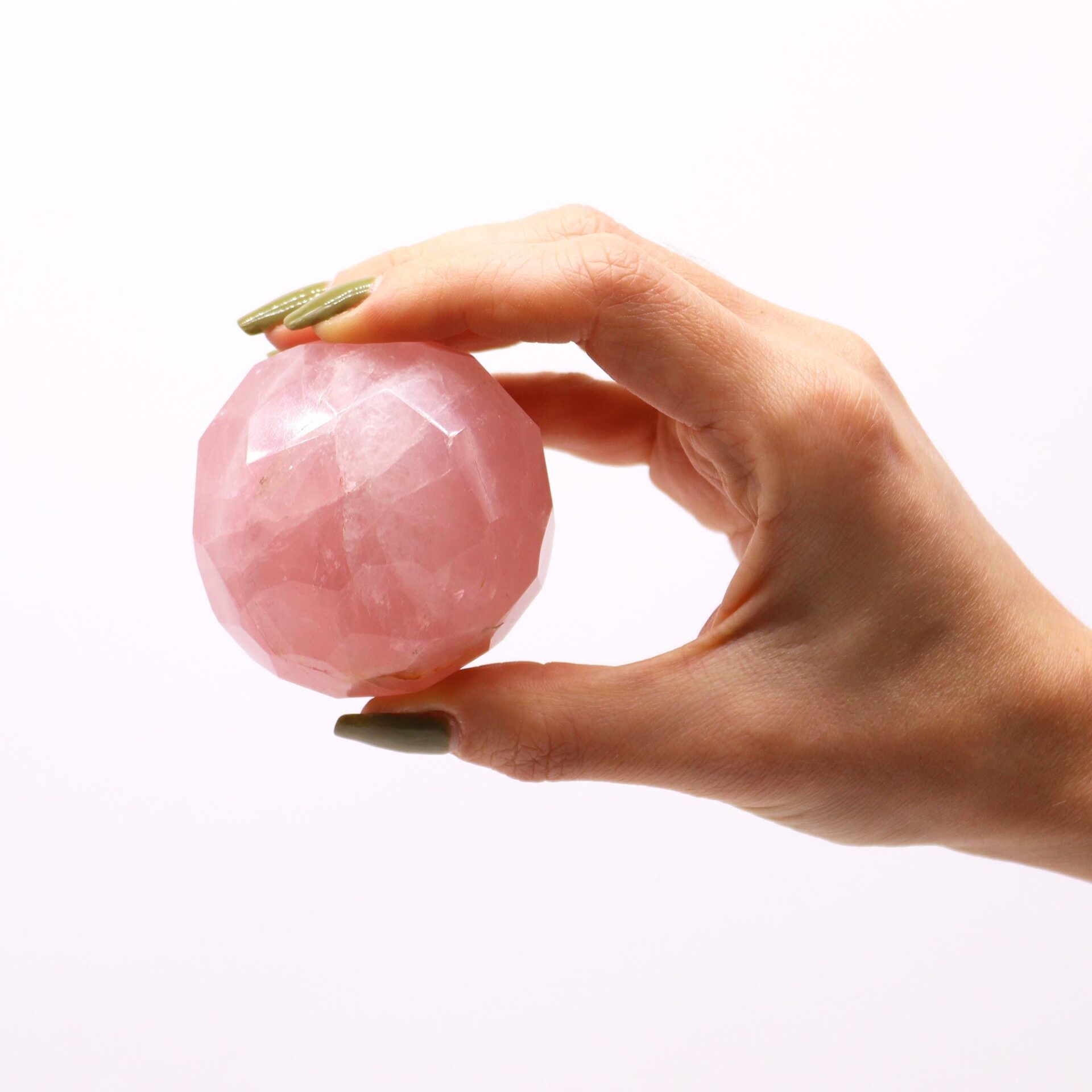 Bola Curativa de Piedras Preciosas y soporte - Cuarzo rosa - Imagen 3