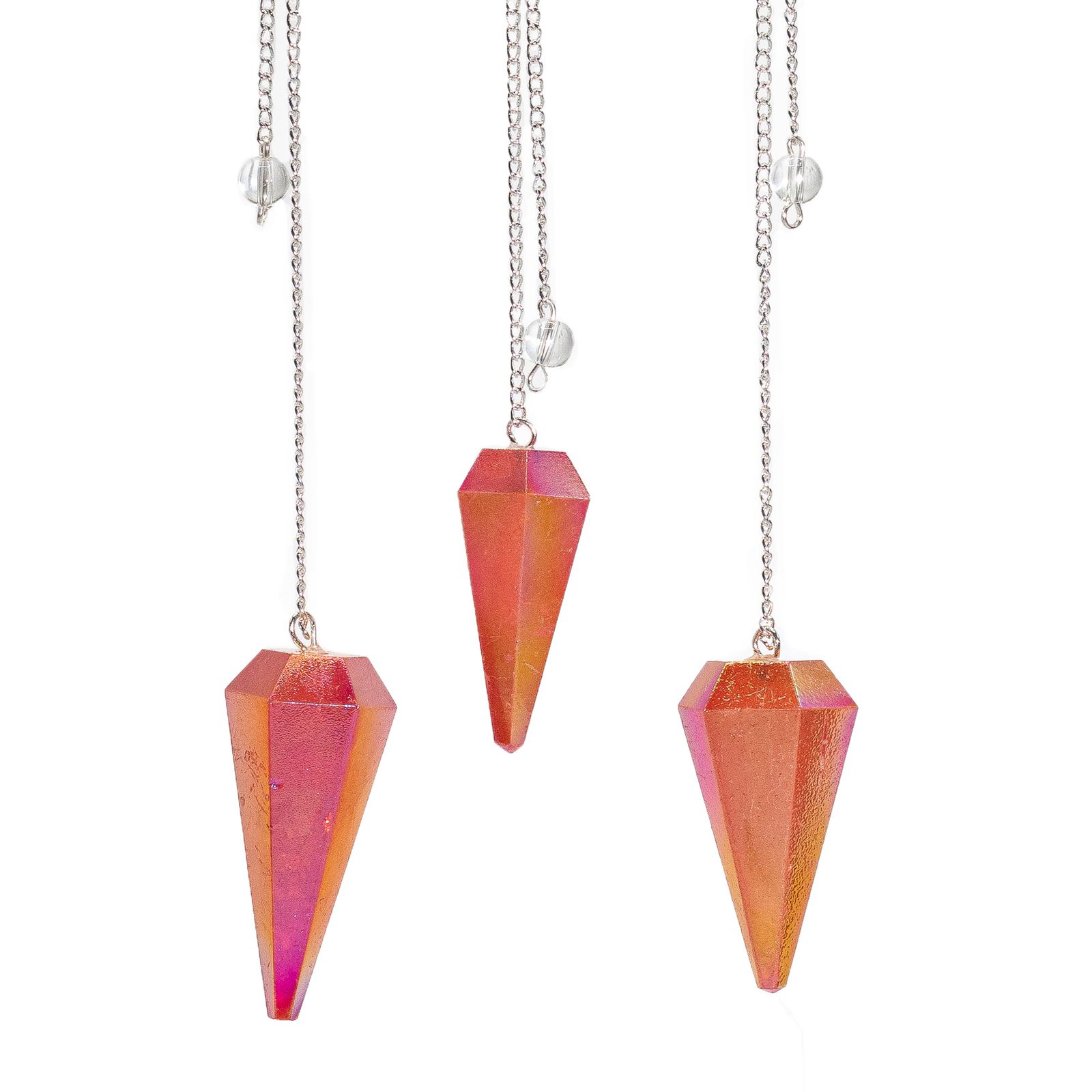 Péndulo Hexagonal - Cristal Aurora Durazno (4 cm)