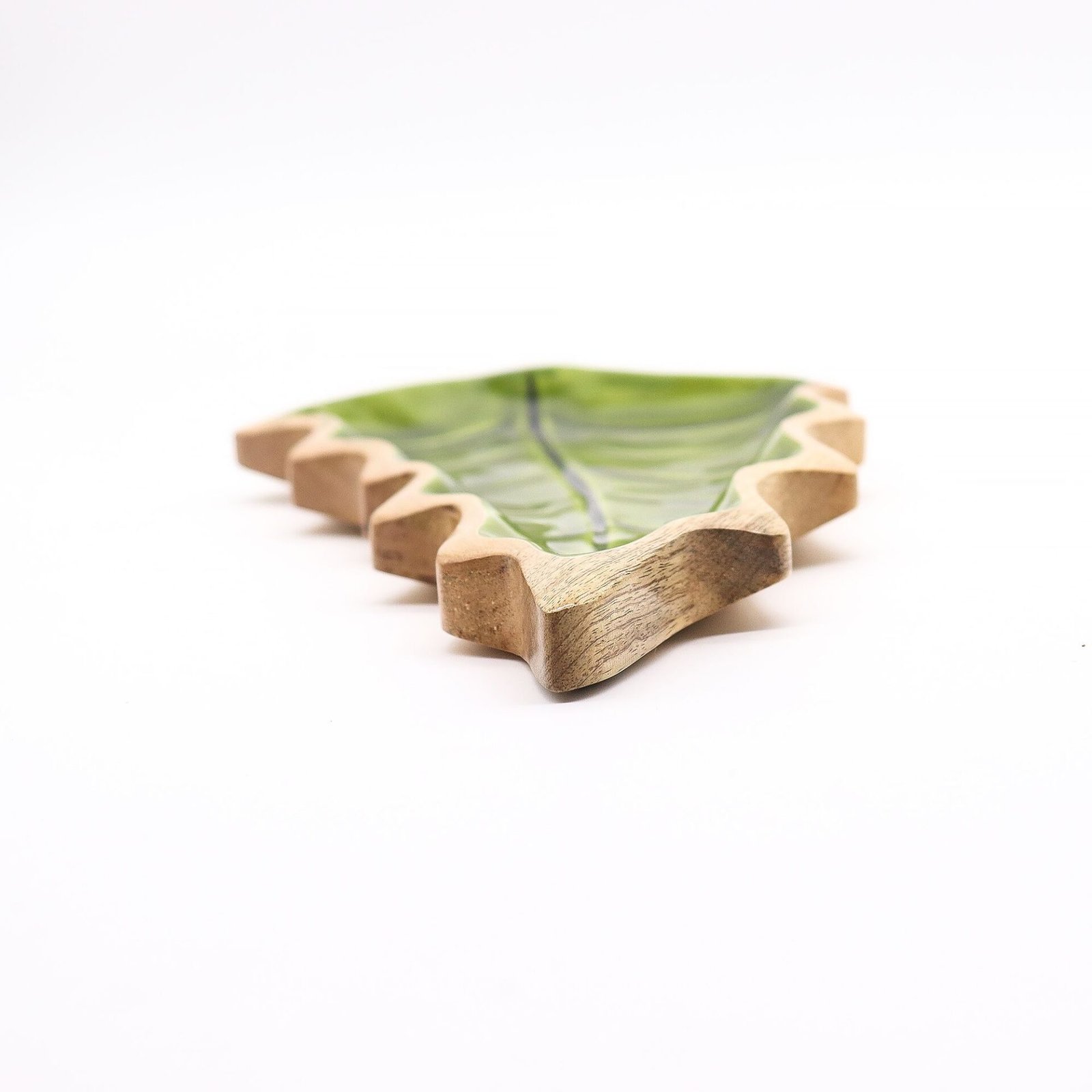 Perdido en el Bosque - Tazón de madera con hoja esmaltada - 33x17cm - Imagen 3
