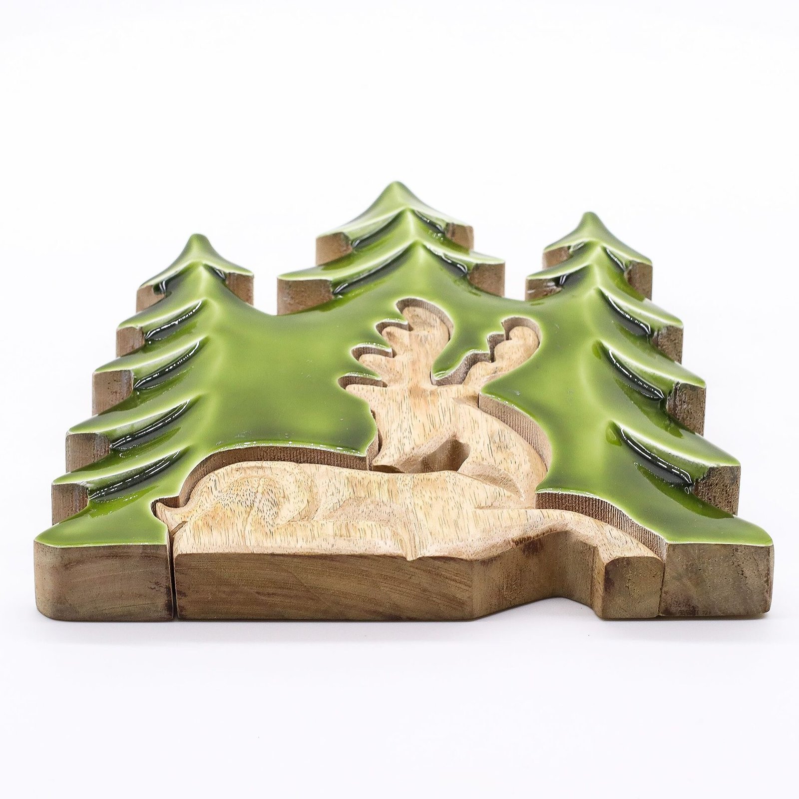 Ciervo en el bosque 3D Decoración de madera - 23x20 cm. - Imagen 4