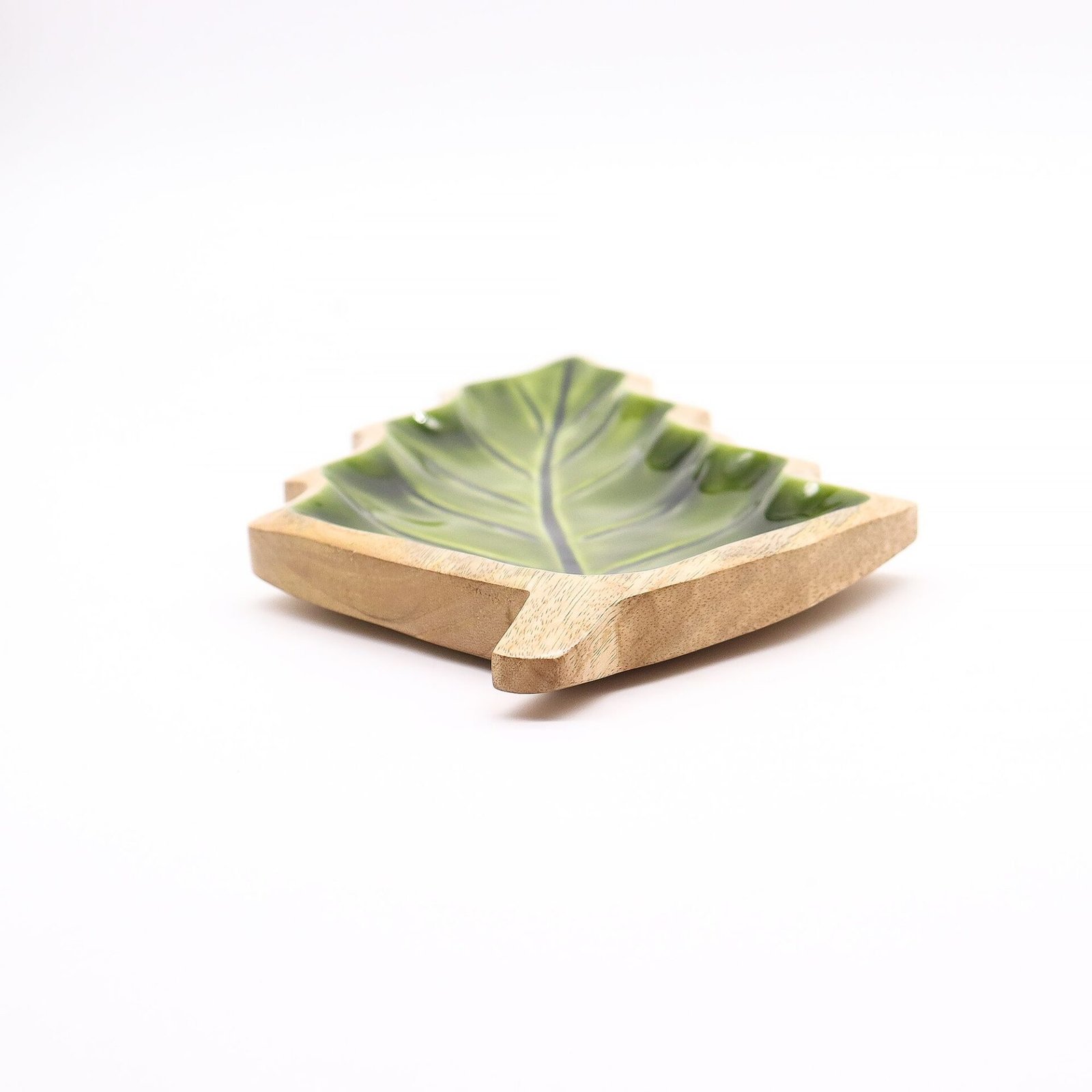 Perdido en el Bosque - Tazón de madera con hoja esmaltada - 33x17cm - Imagen 4