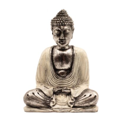 Buda Blanco y Gris - 15 cm.