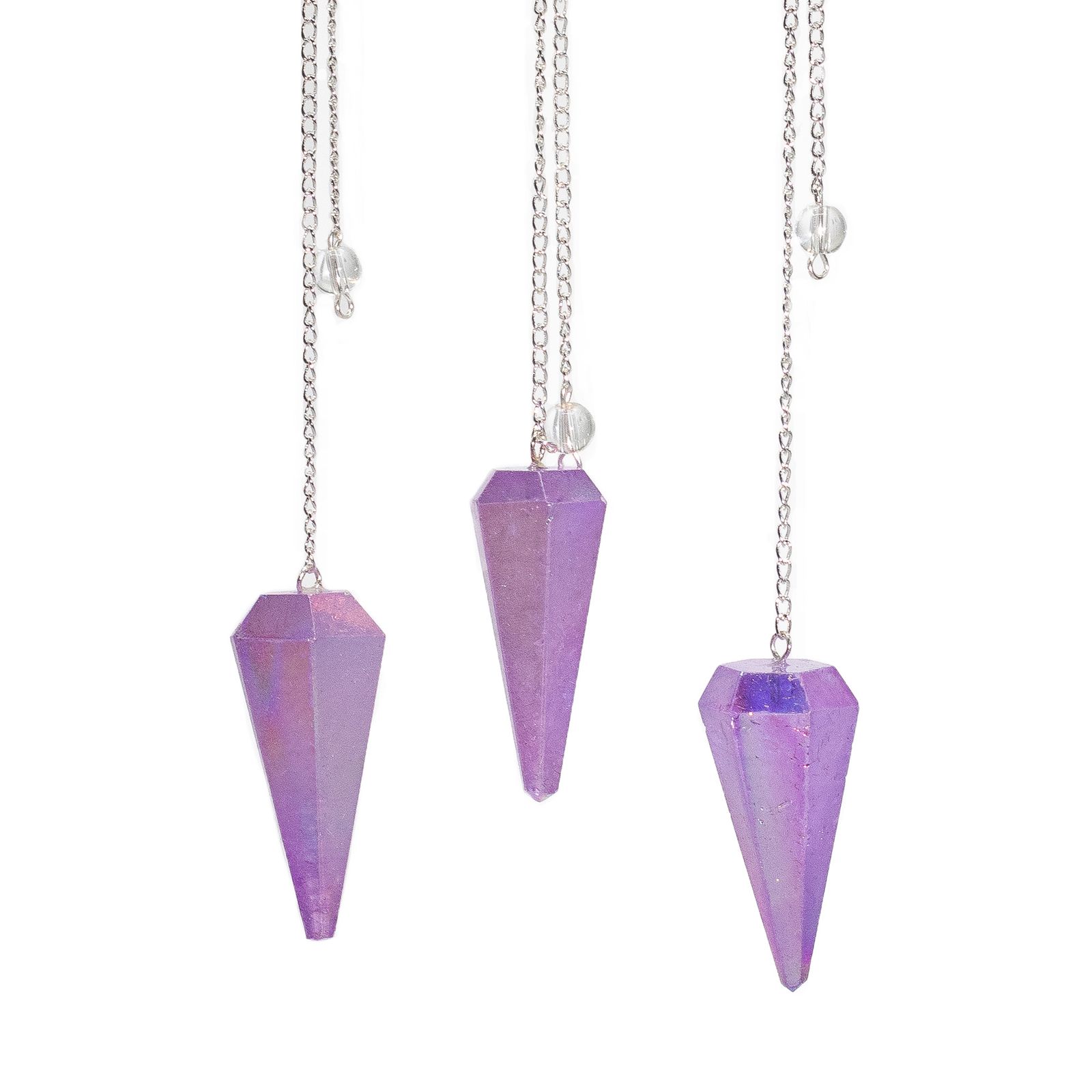 Péndulo Hexagonal - Cristal Aurora Morado (4 cm)