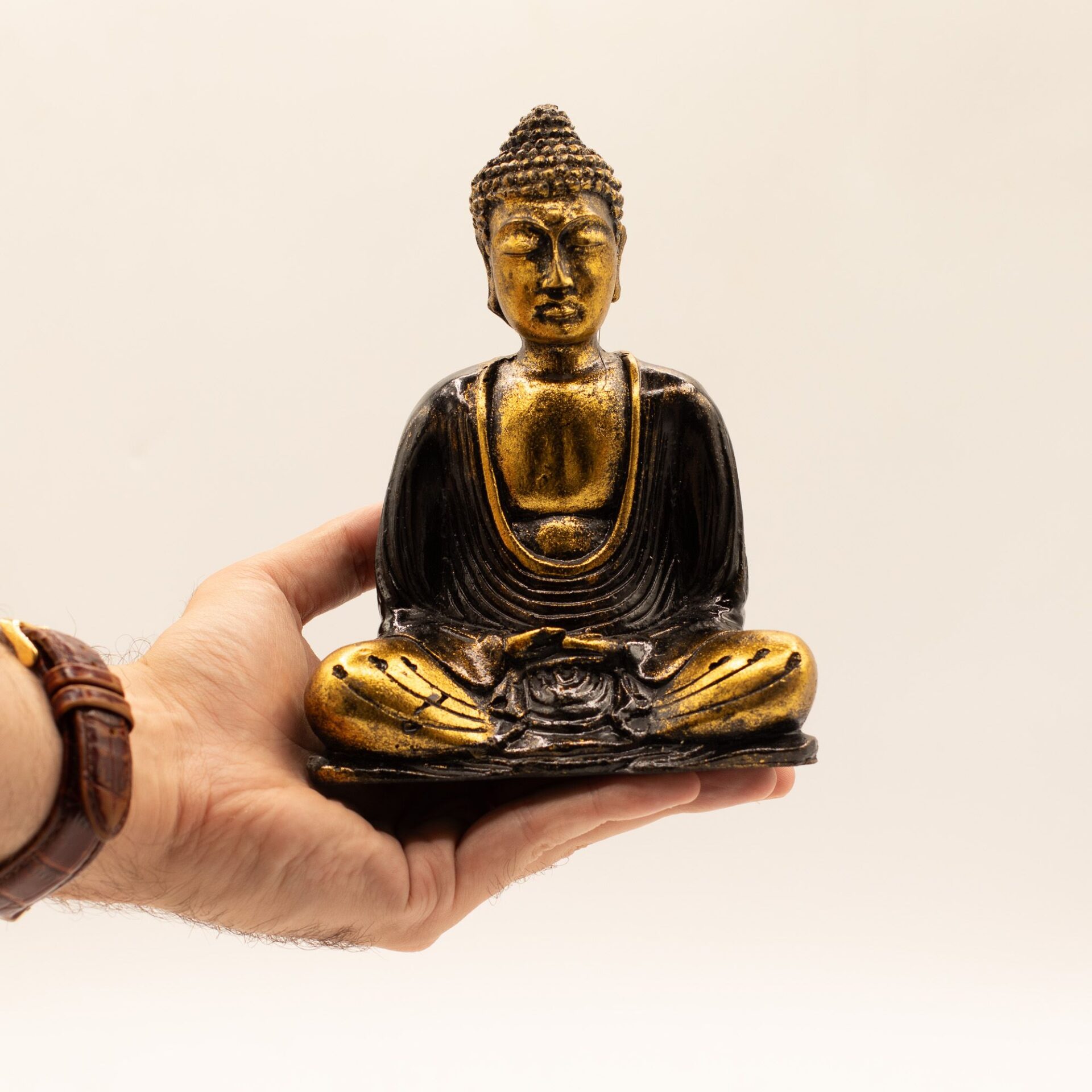 Buda Negro y Oro - 15 cm. - Imagen 5